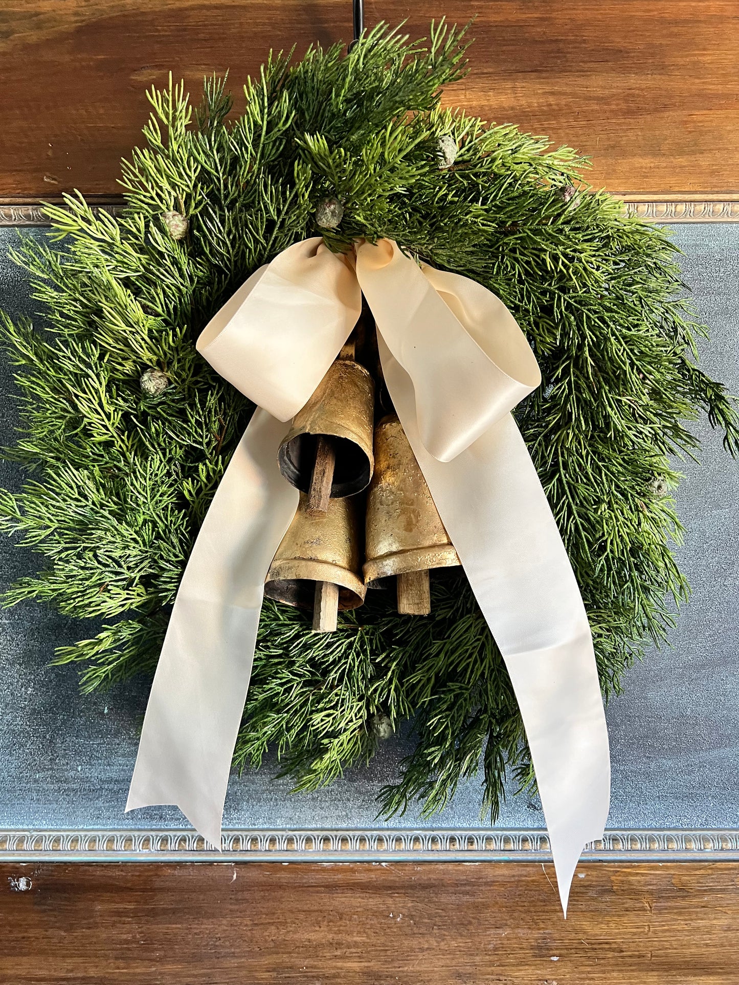 Cedar Wreath with Brass Bells