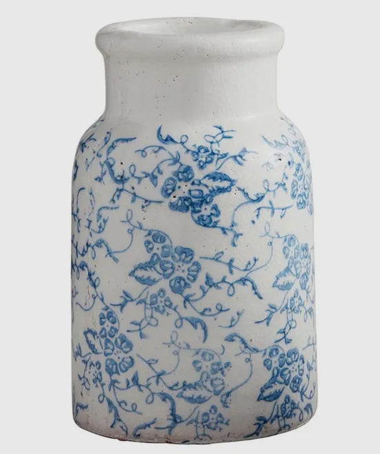 Vintage Blue Floral Vase