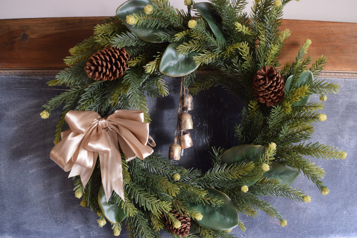 The Cedar and Pine Jingle Bell Wreath