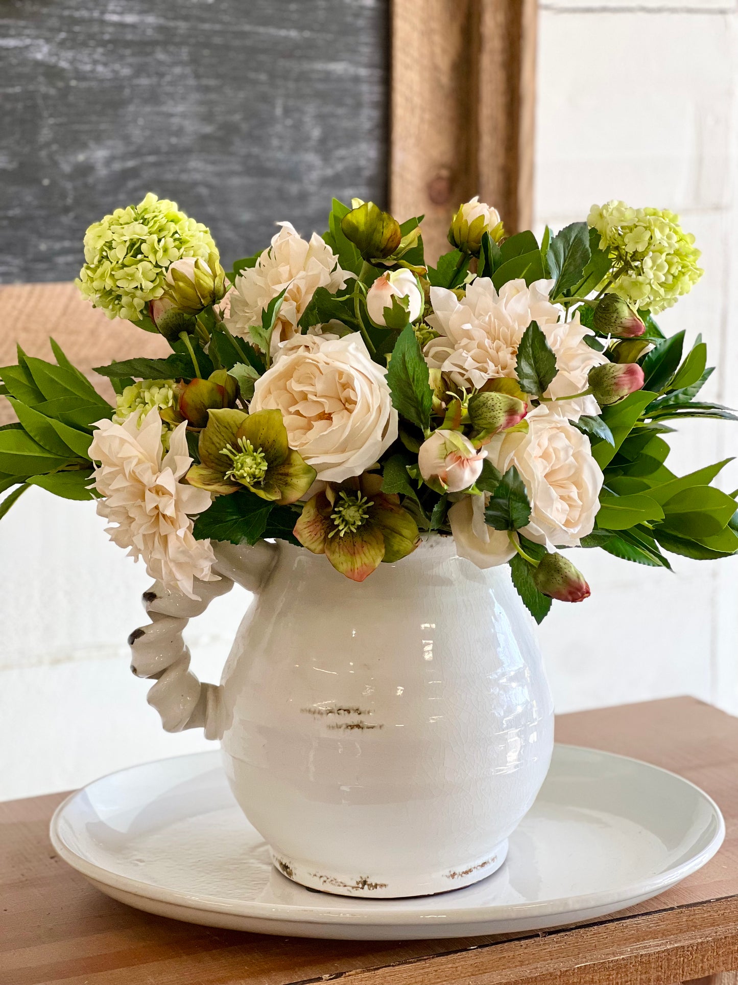 Helleborus, Dahlia & Hydrangea Bouquet