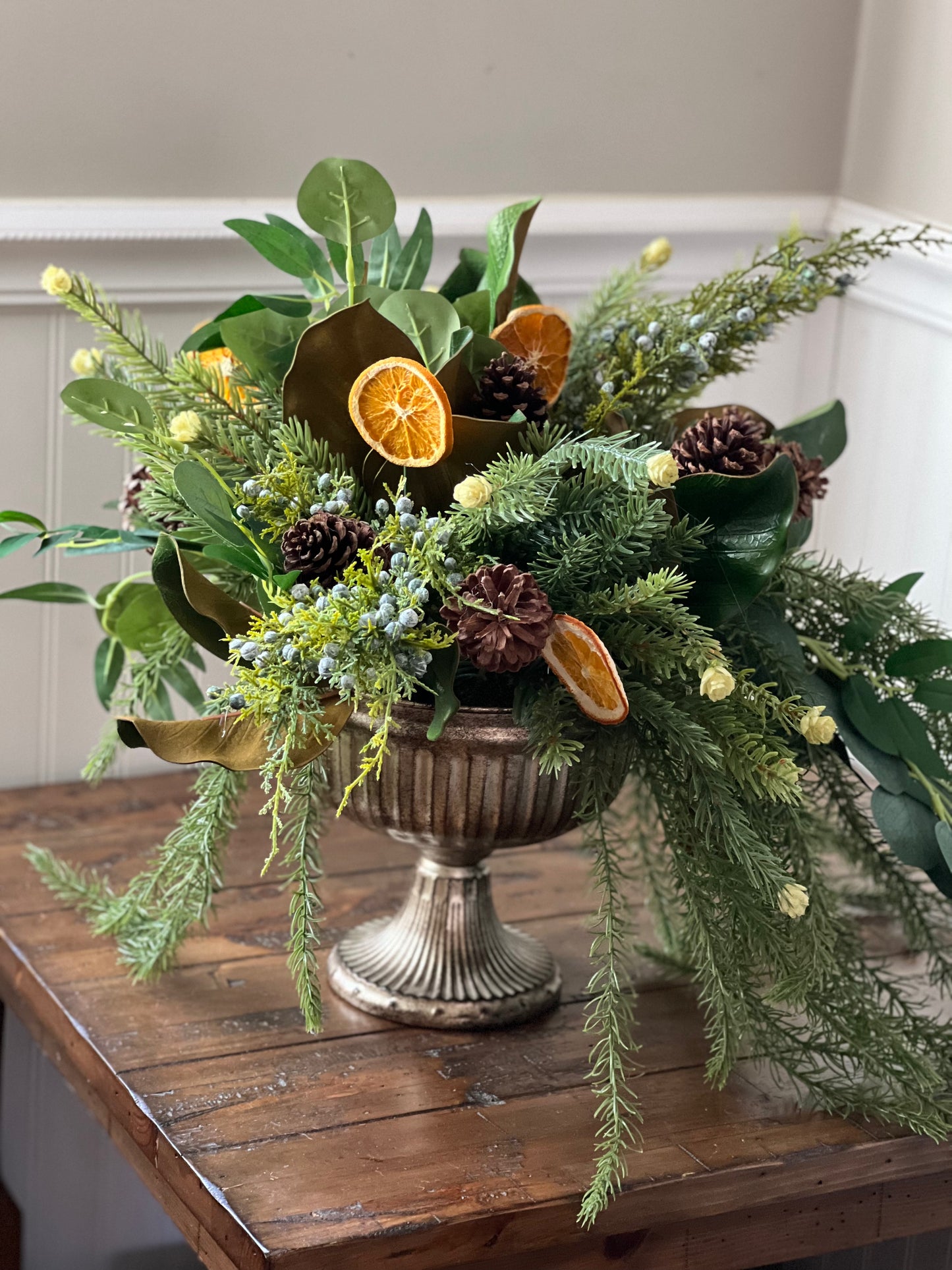 Winter Greenery Centerpiece