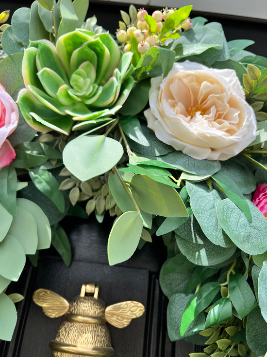 Peony & Succulent Wreath