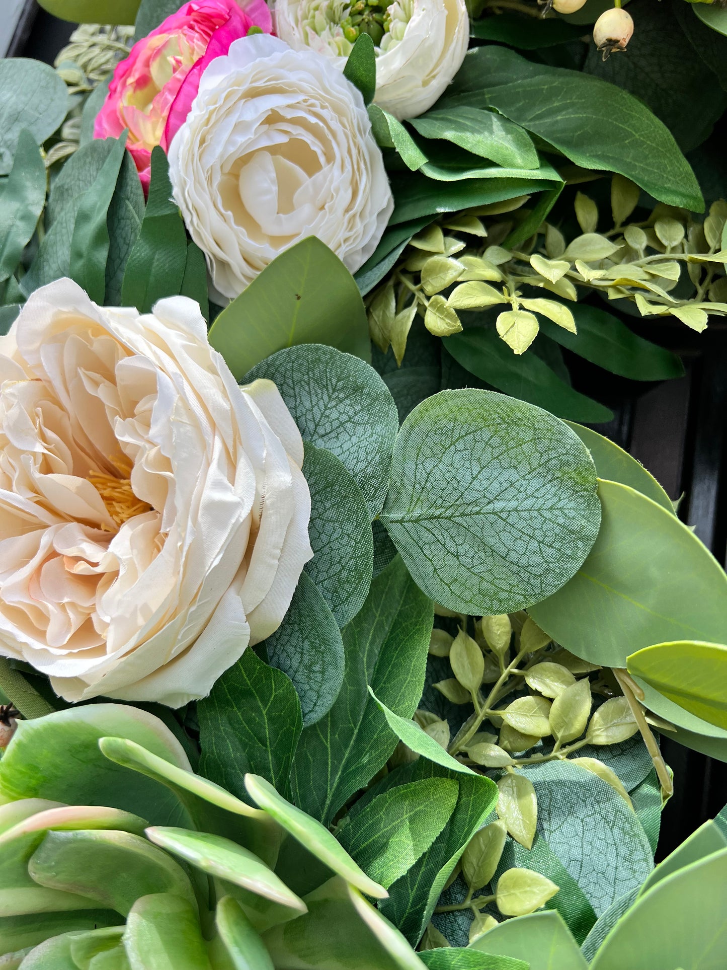 Peony & Succulent Wreath