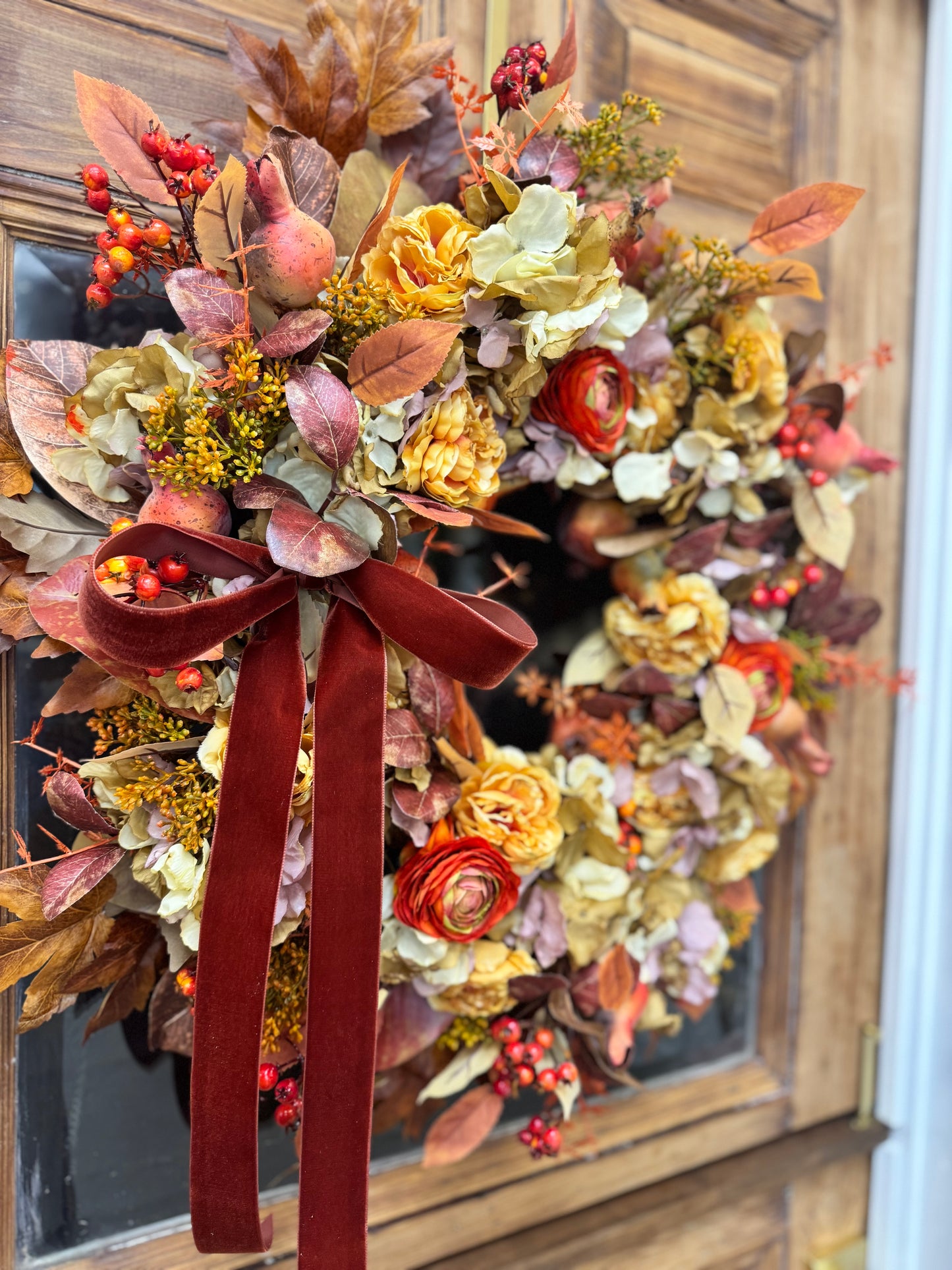 Amber Garden Pomegranate Wreath