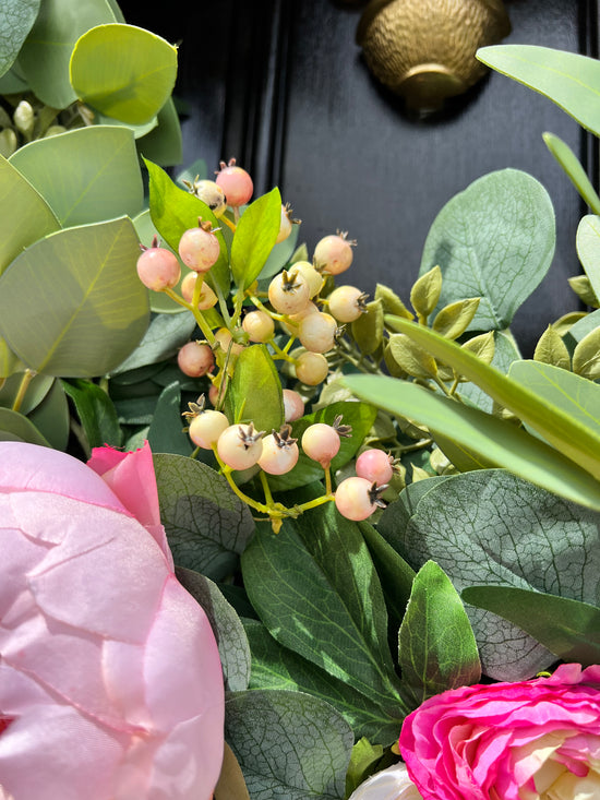 Peony & Succulent Wreath