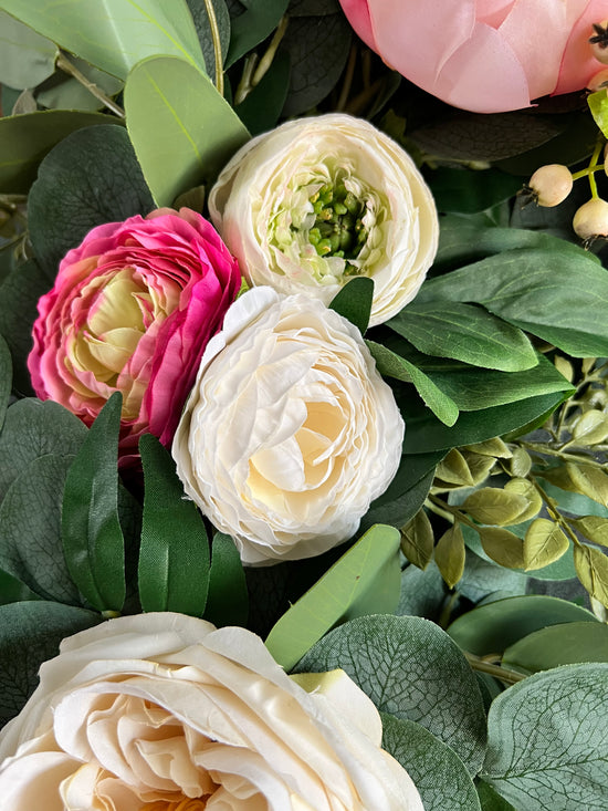 Peony & Succulent Wreath