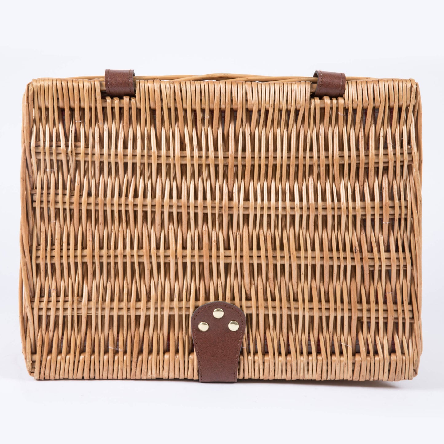 Catalina Picnic Basket: Navy Blue with Beige Pattern