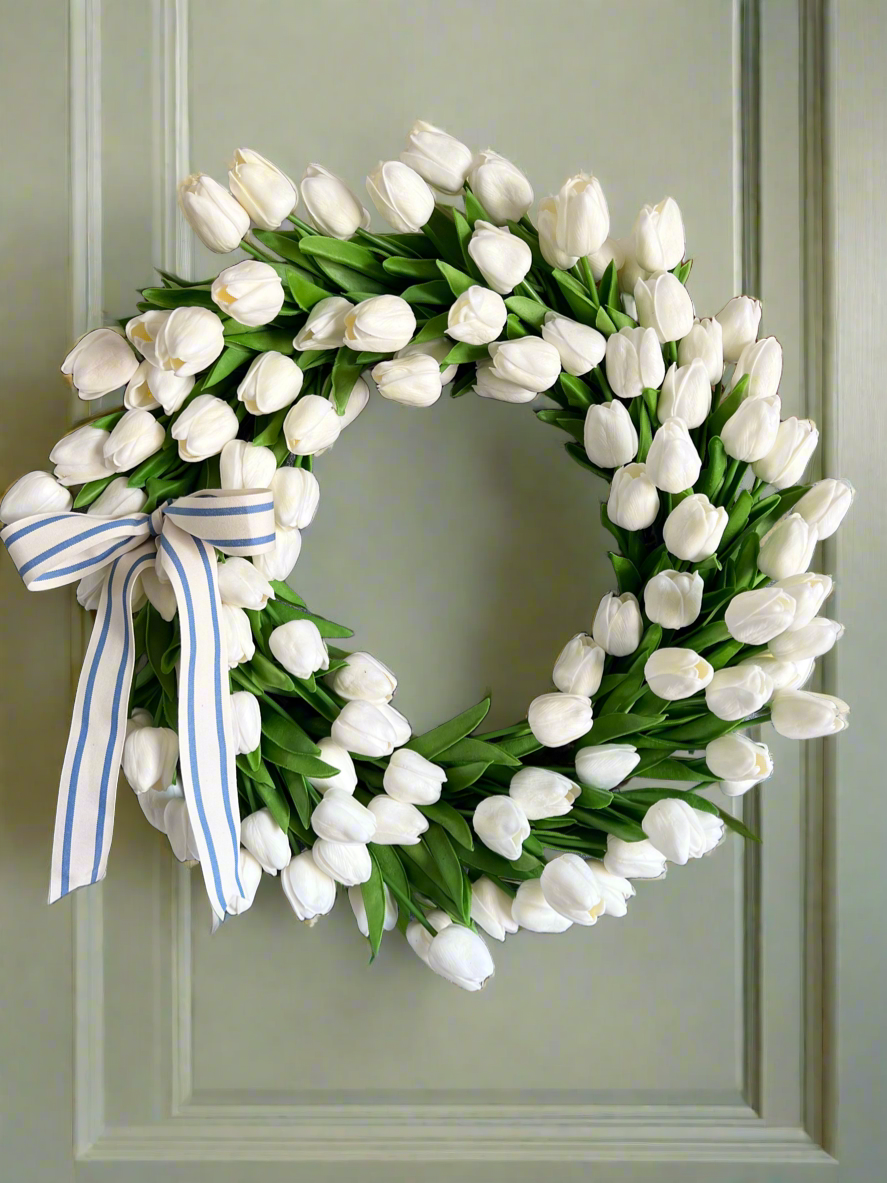 Indoor White Tulip Wreath