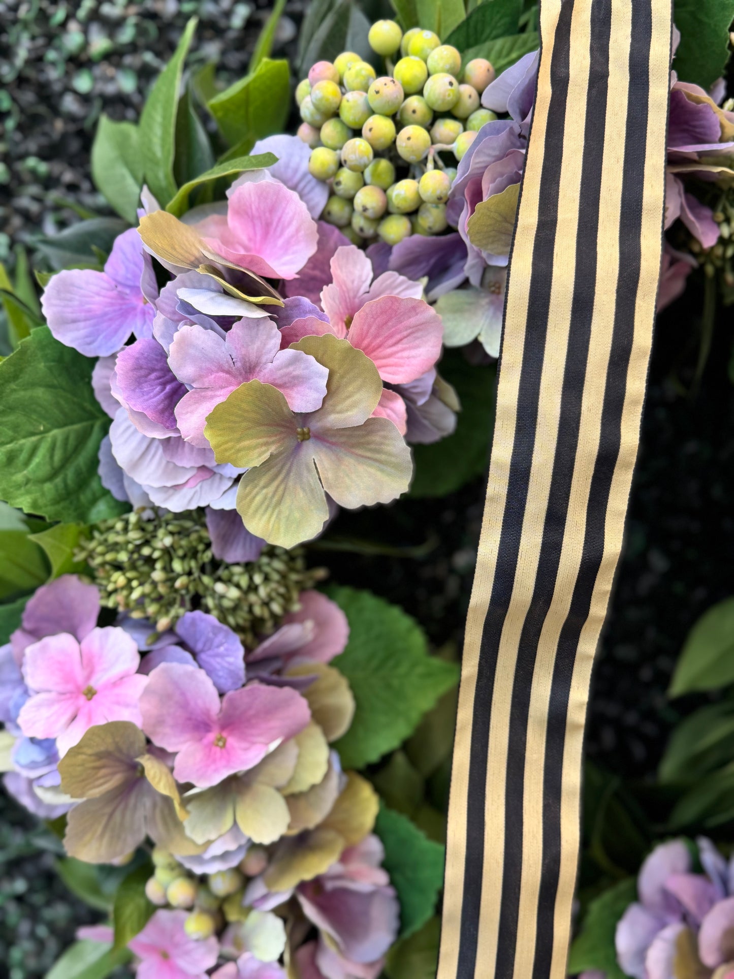 Pepper Berry and Hydrangea Wreath