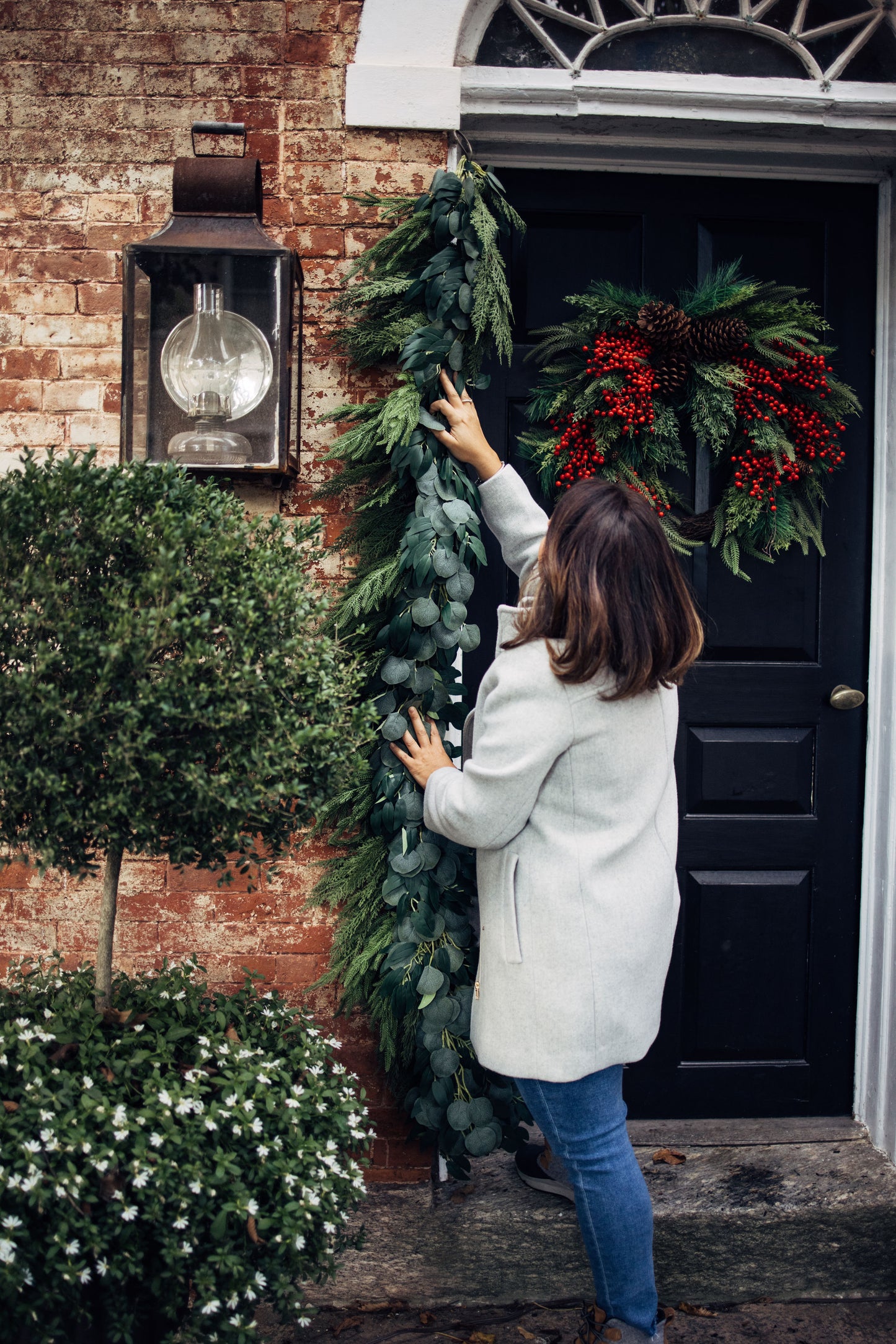 Faux Red Berry & Pinecone Wreath