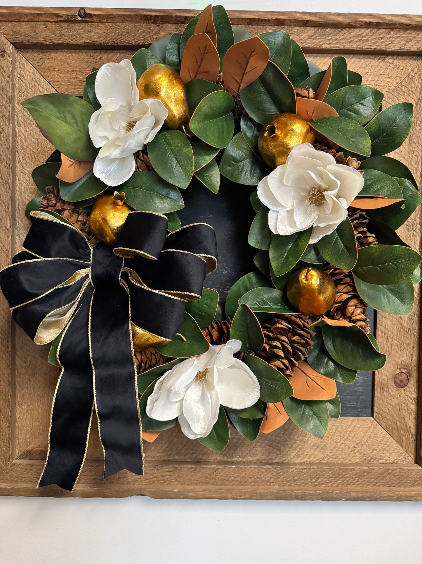 XL Holly Berry Christmas Wreath with Red Bow