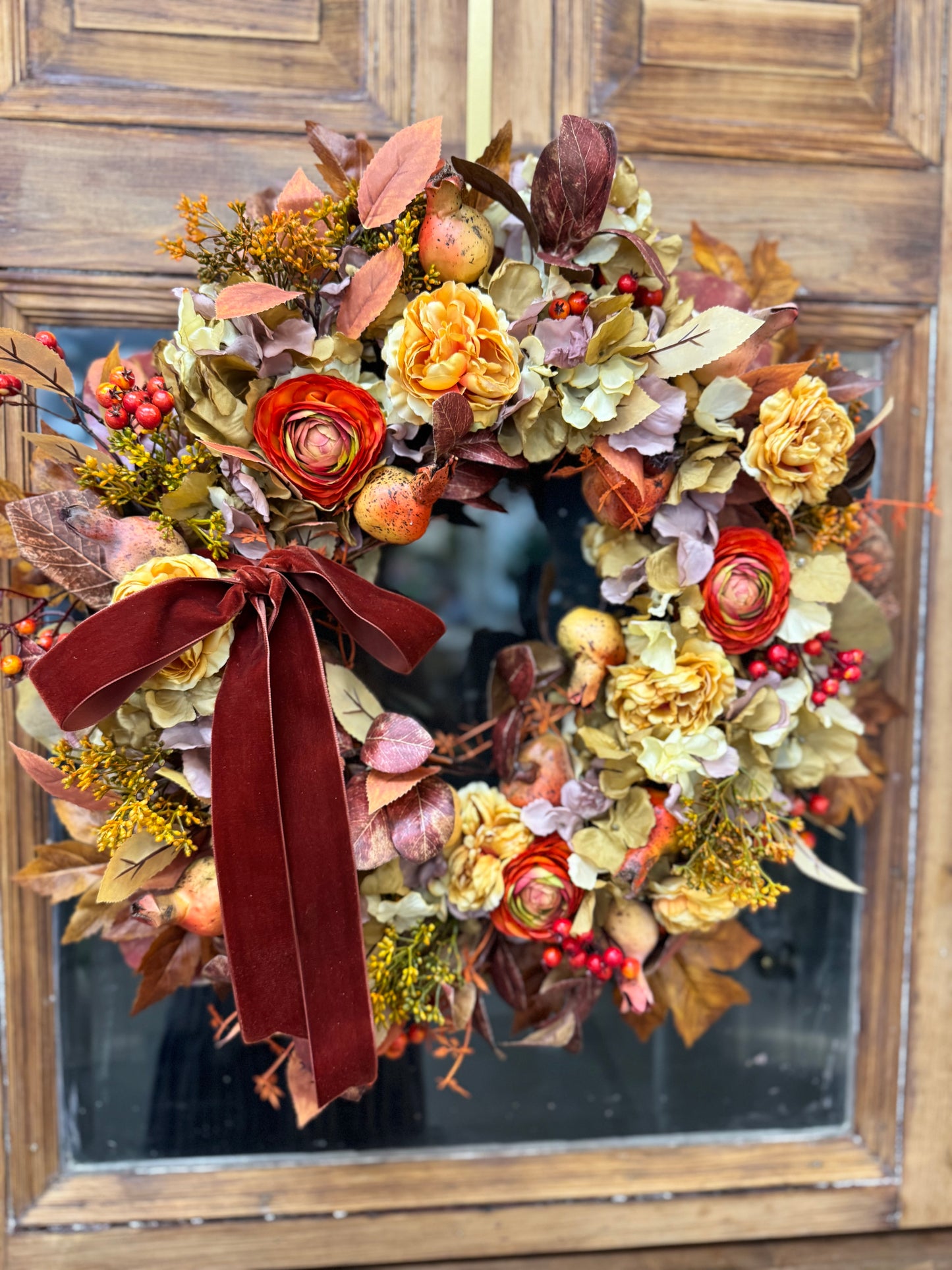 Amber Garden Pomegranate Wreath