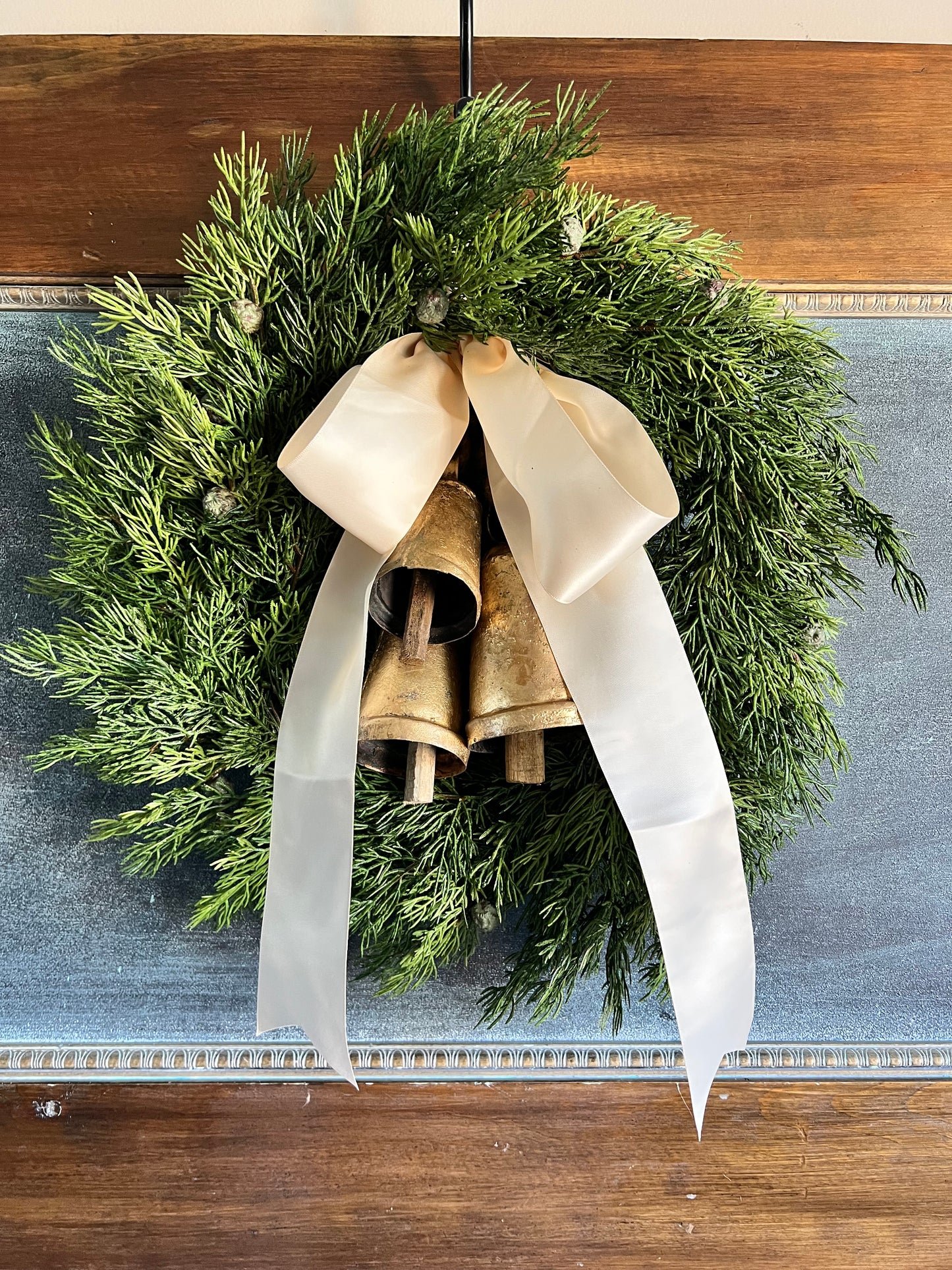 Cedar Wreath with Brass Bells
