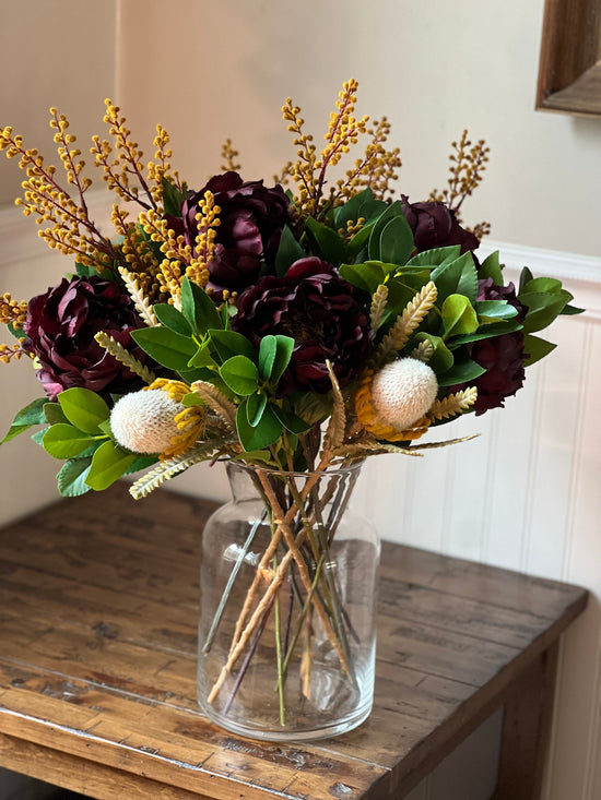 Load image into Gallery viewer, Mustard &amp;amp; Eggplant Bouquet
