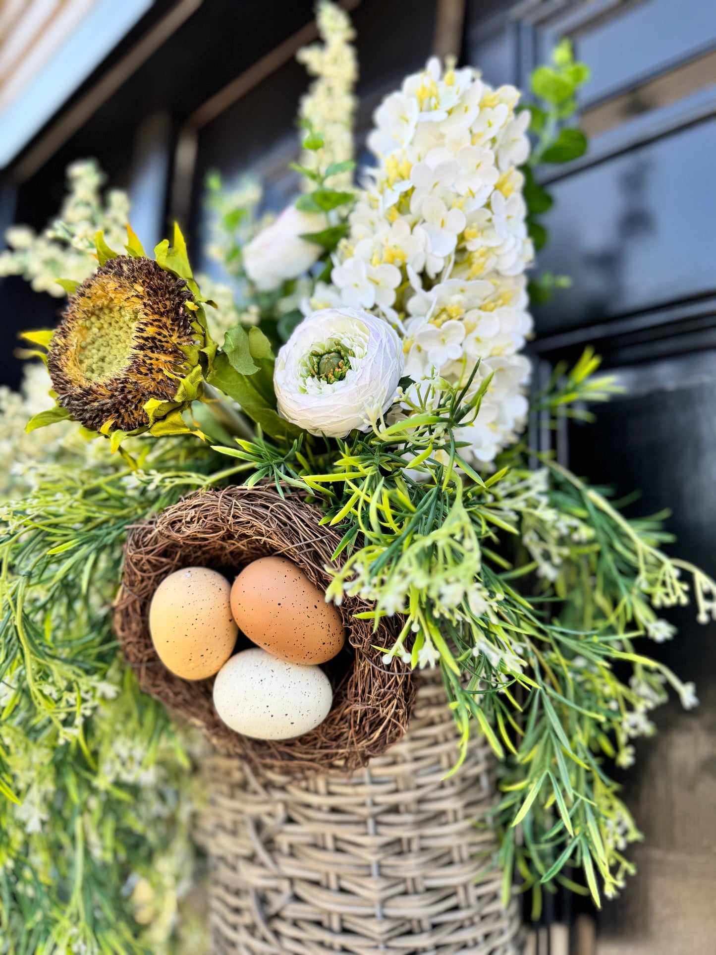 Faux Wicker Nest Basket