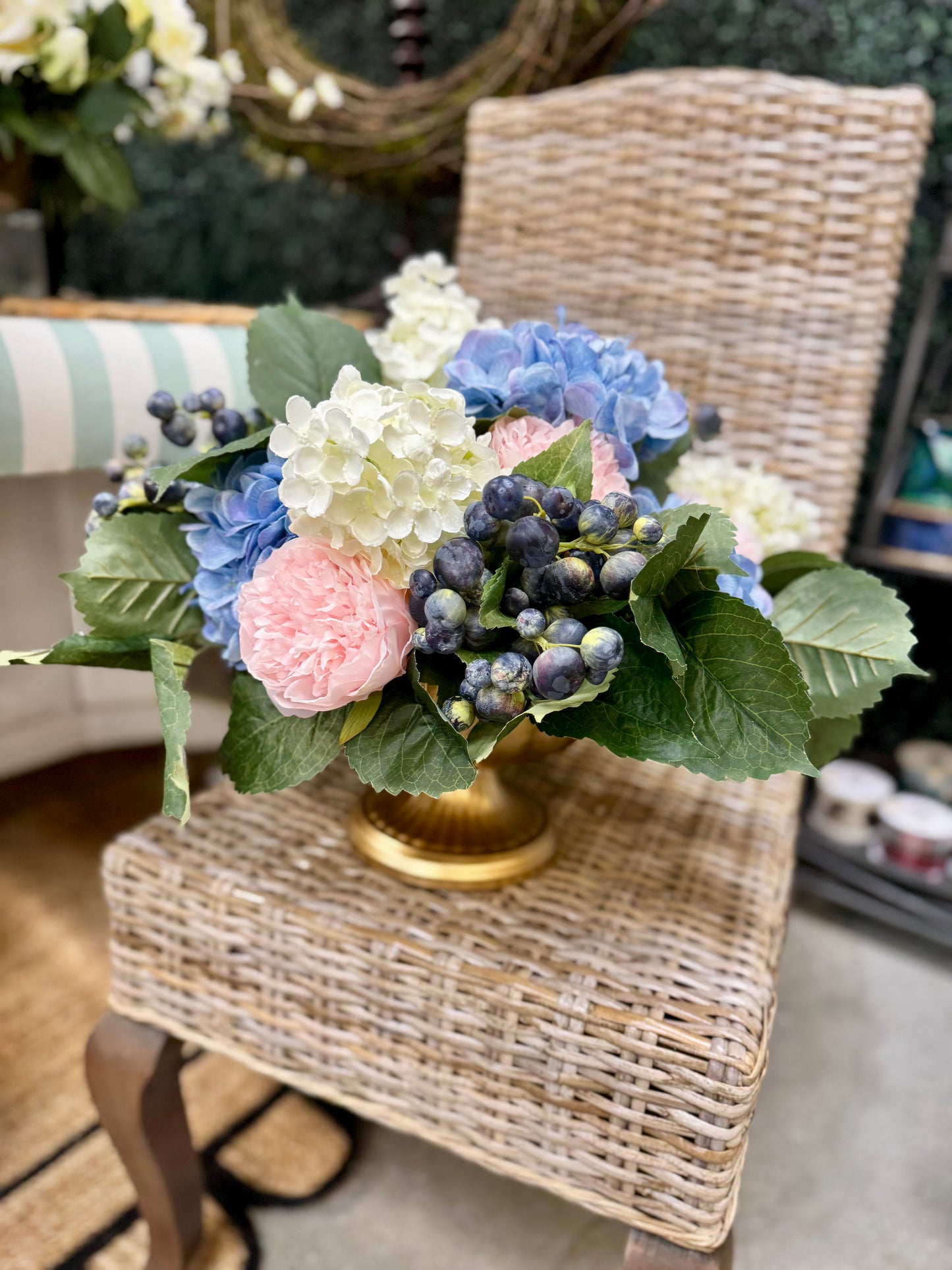 Hydrangea & Crabapple Centerpiece
