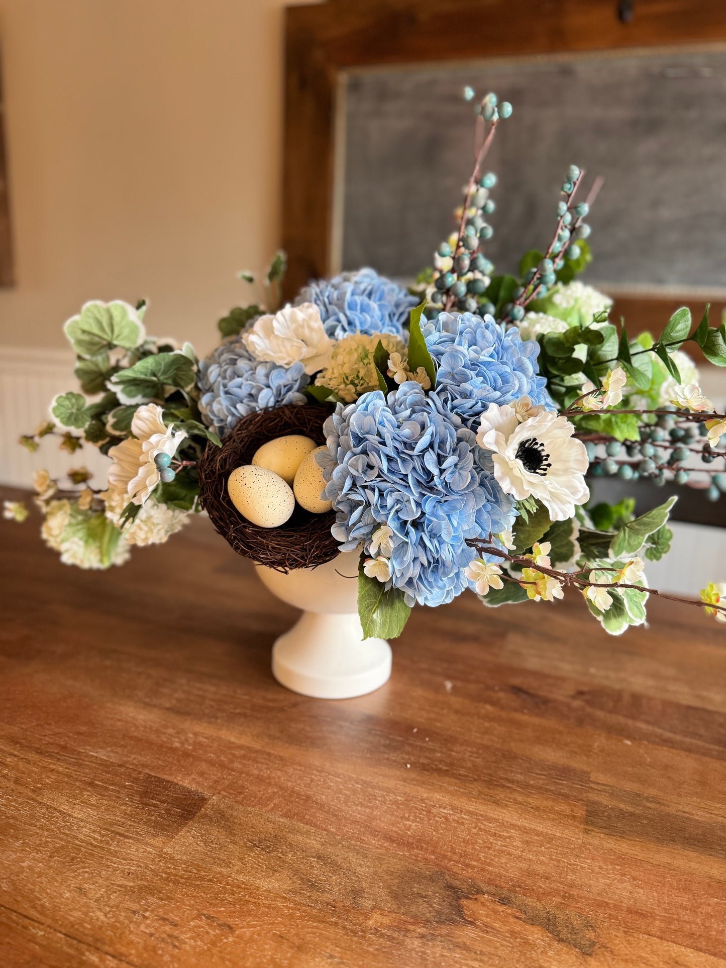 Nest & Hydrangea Centerpiece