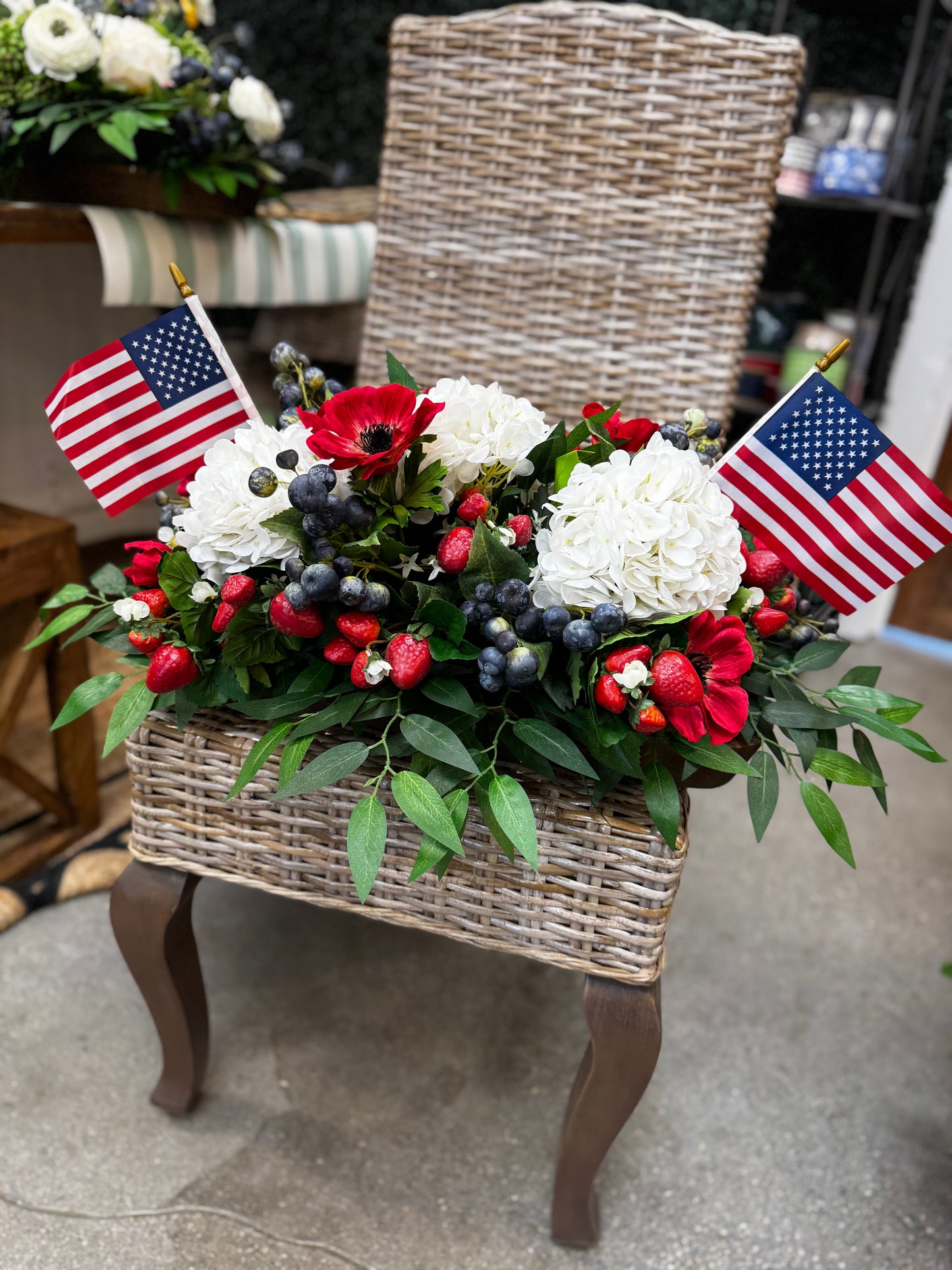Red white and blue centerpiece