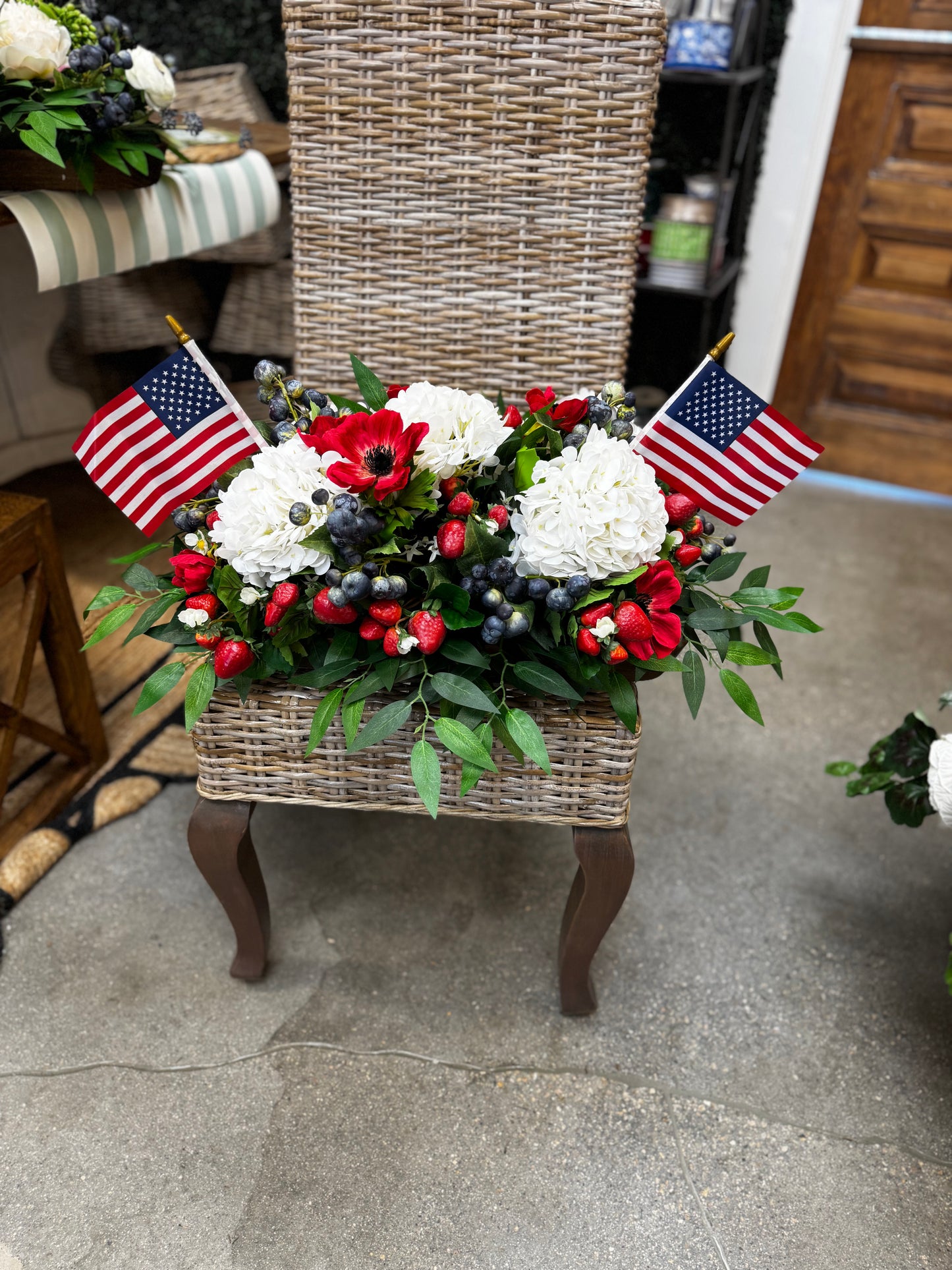 Red white and blue centerpiece