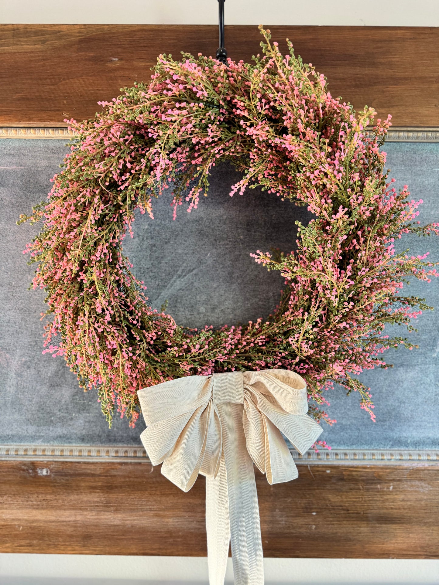 Pink Sedum Wreath