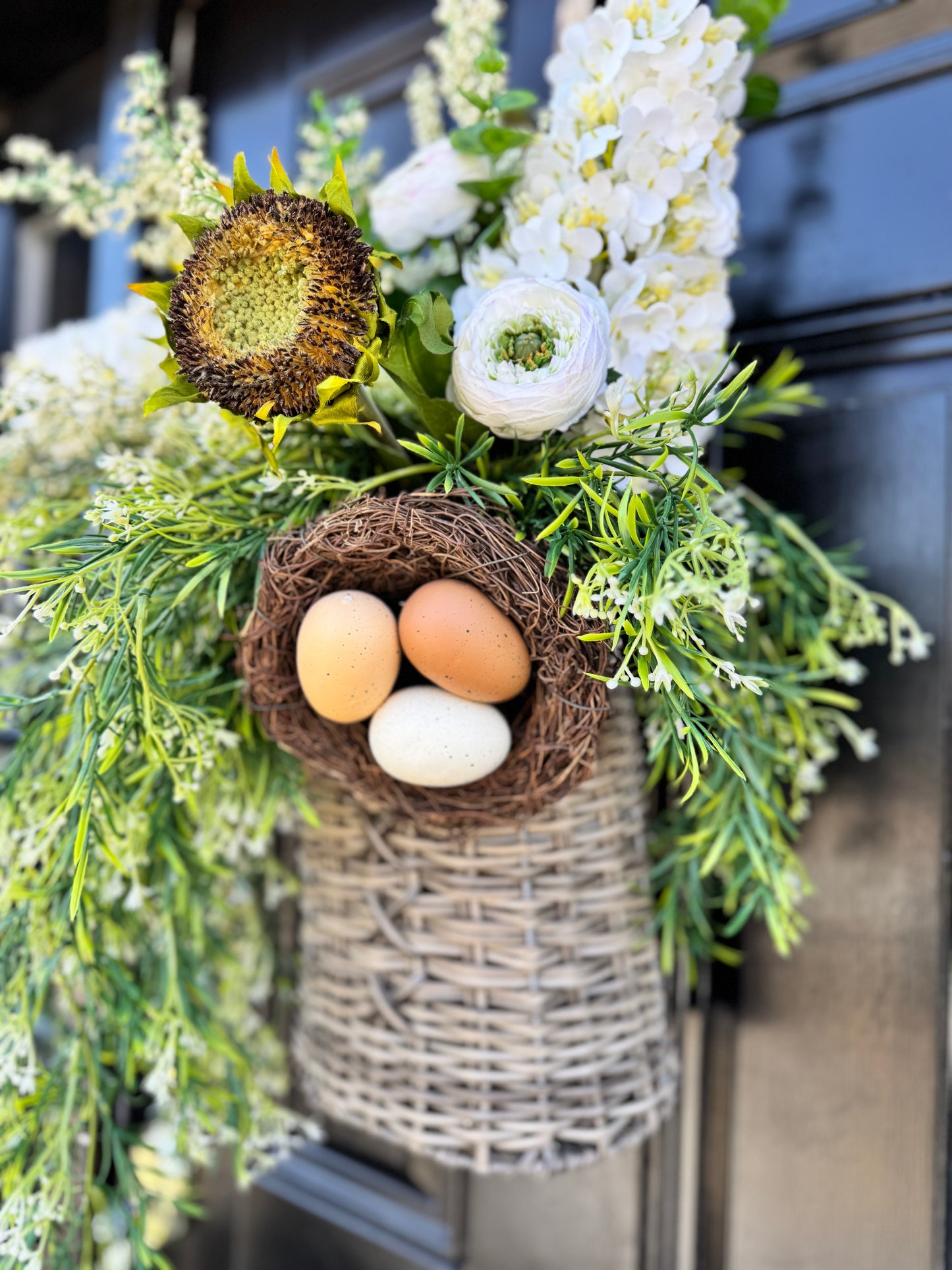 Faux Wicker Nest Basket