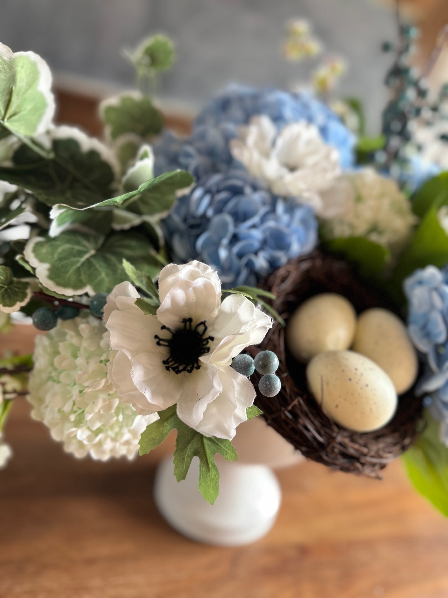 Nest & Hydrangea Centerpiece