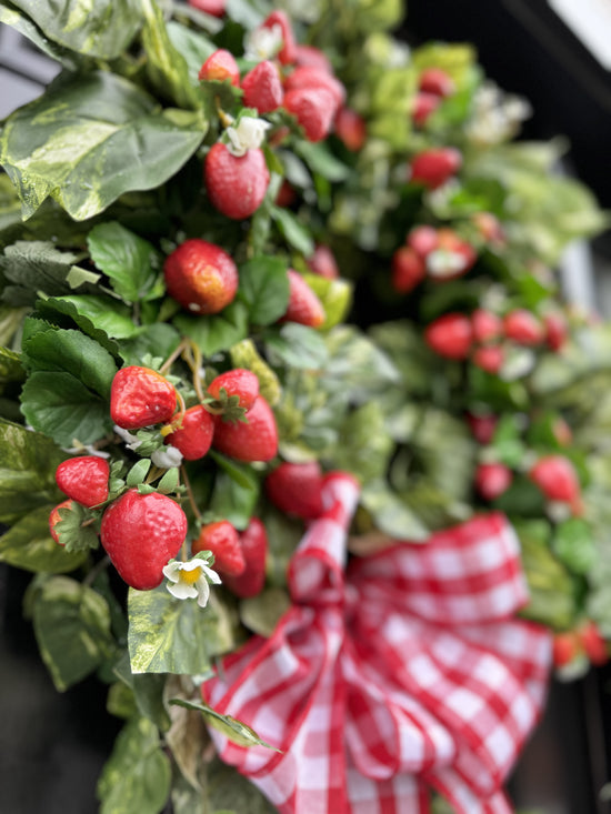 Faux Strawberry Wreath