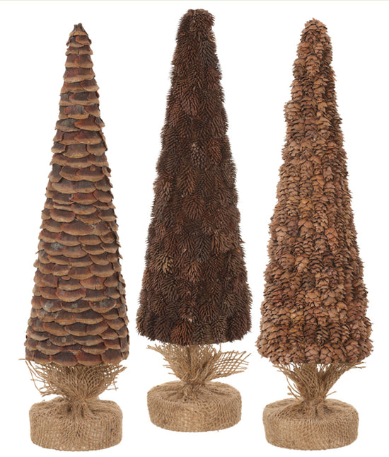 Set of 3 Pinecone Topiaries