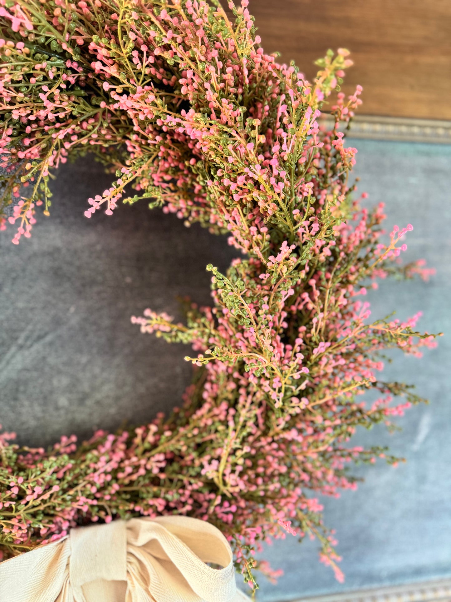 Pink Sedum Wreath