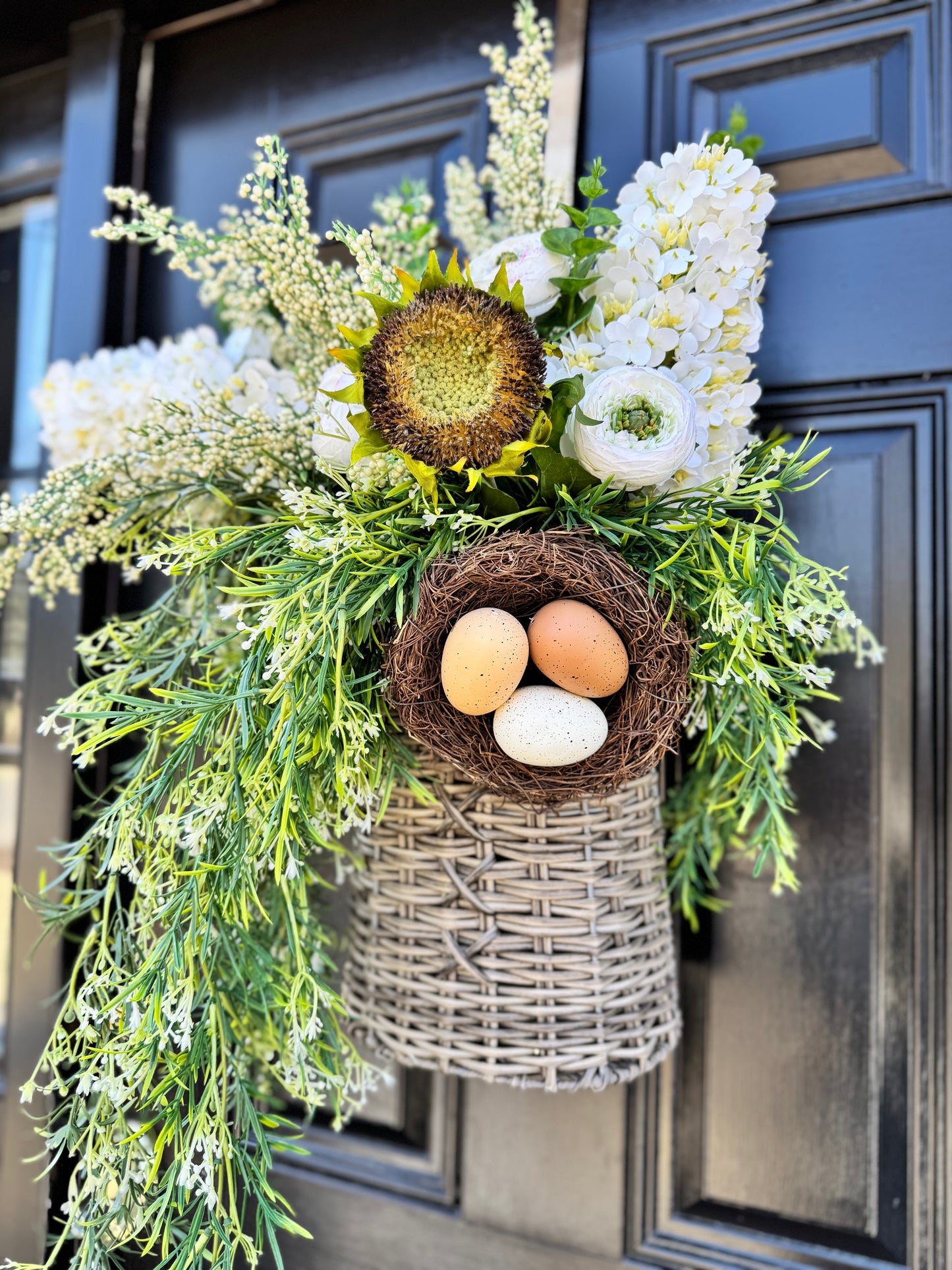 Faux Wicker Nest Basket