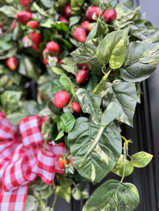 Faux Strawberry Wreath