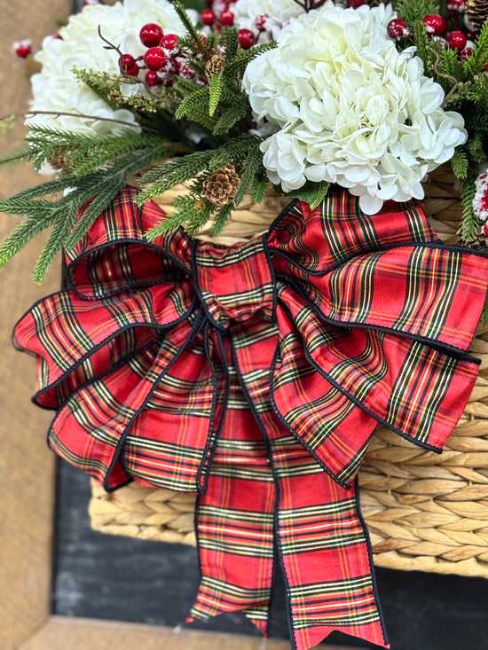 Snowy Hydrangea, Magnolia and Berry Basket