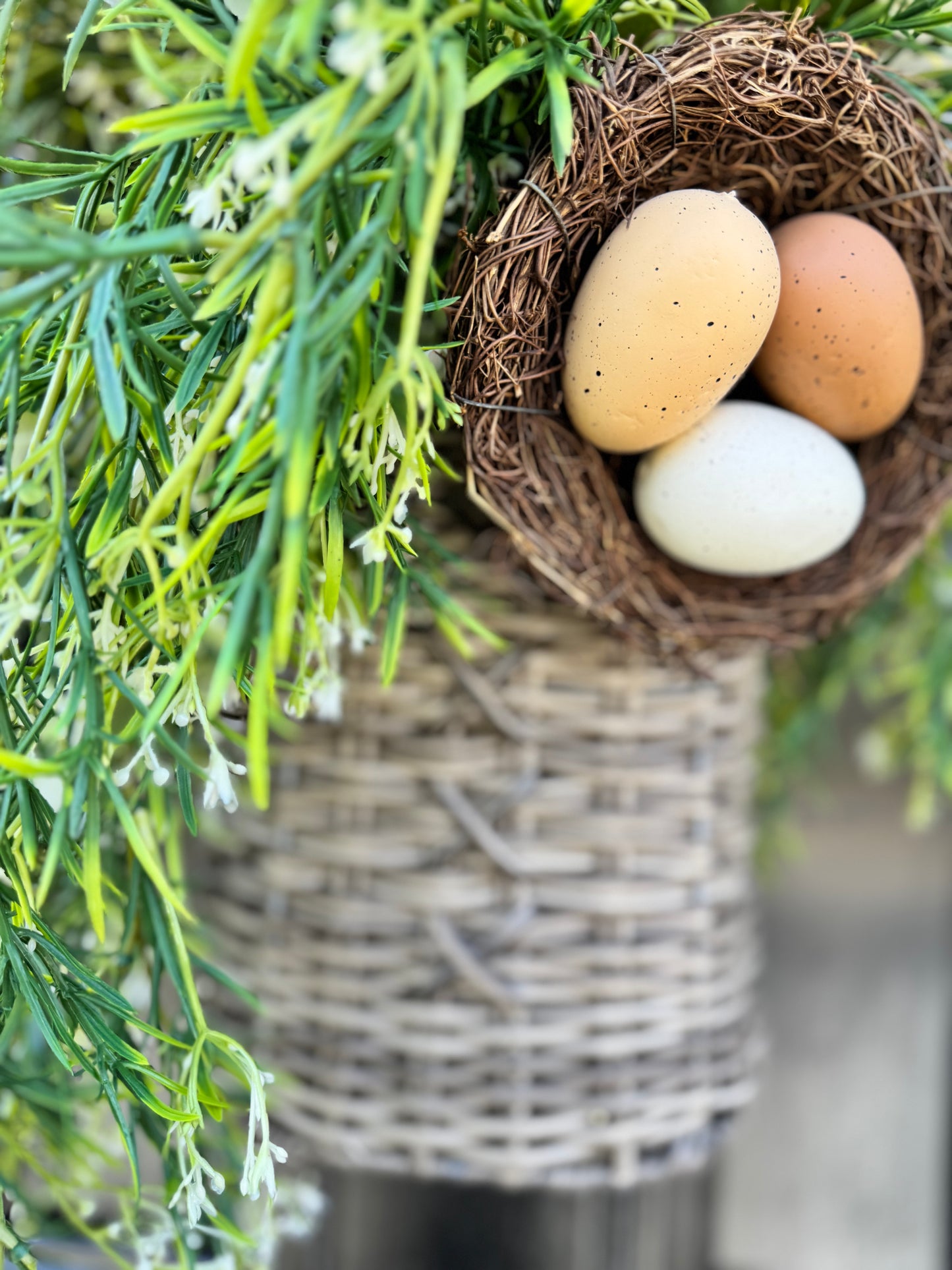 Faux Wicker Nest Basket