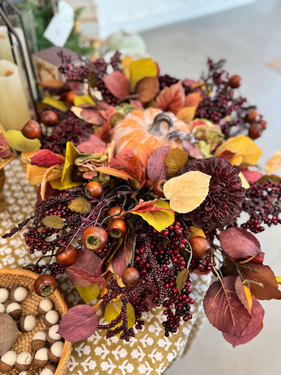 Burgundy Cinderella Pumpkin Centerpiece