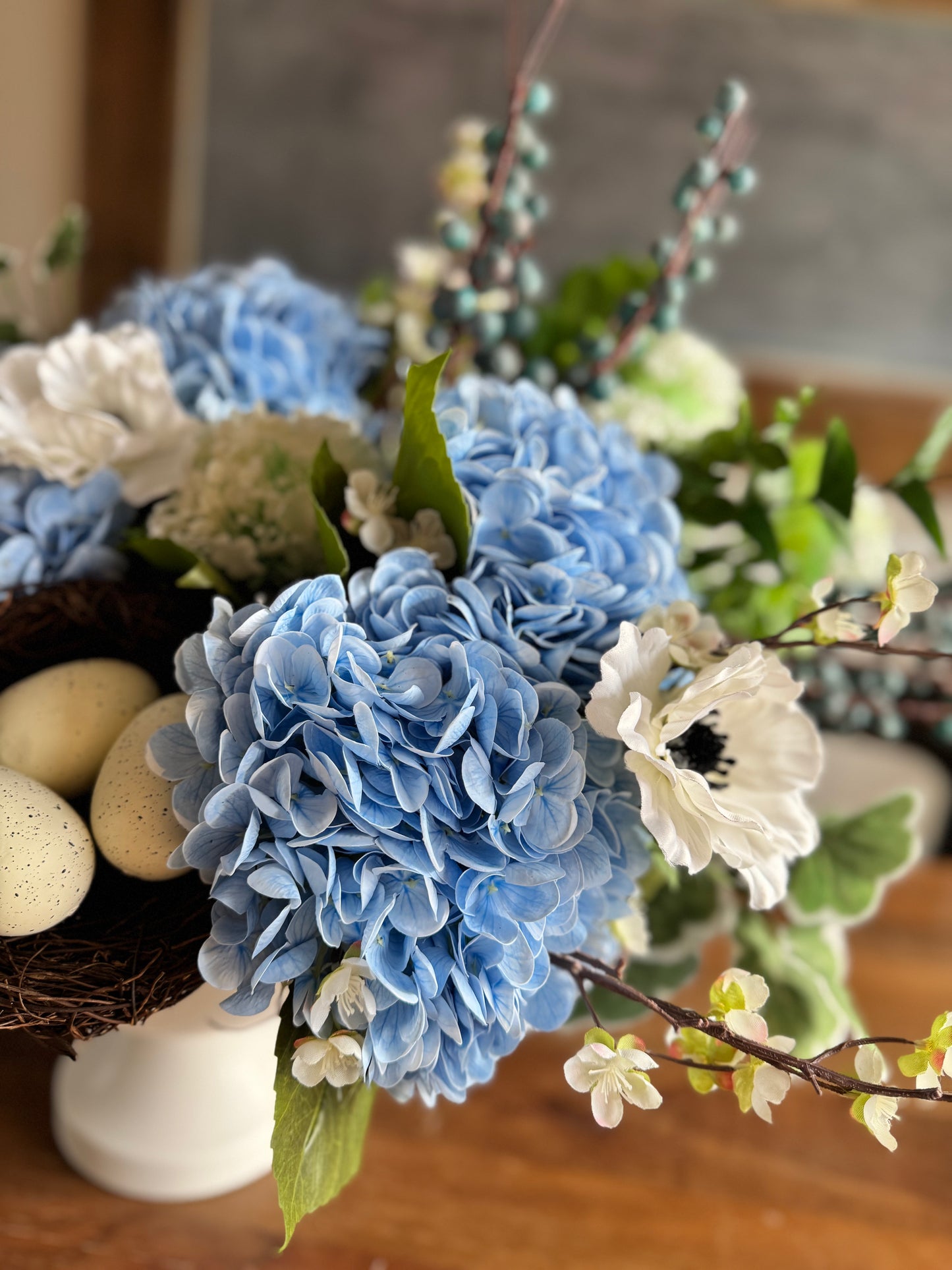 Nest & Hydrangea Centerpiece