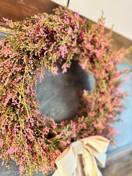 Pink Sedum Wreath