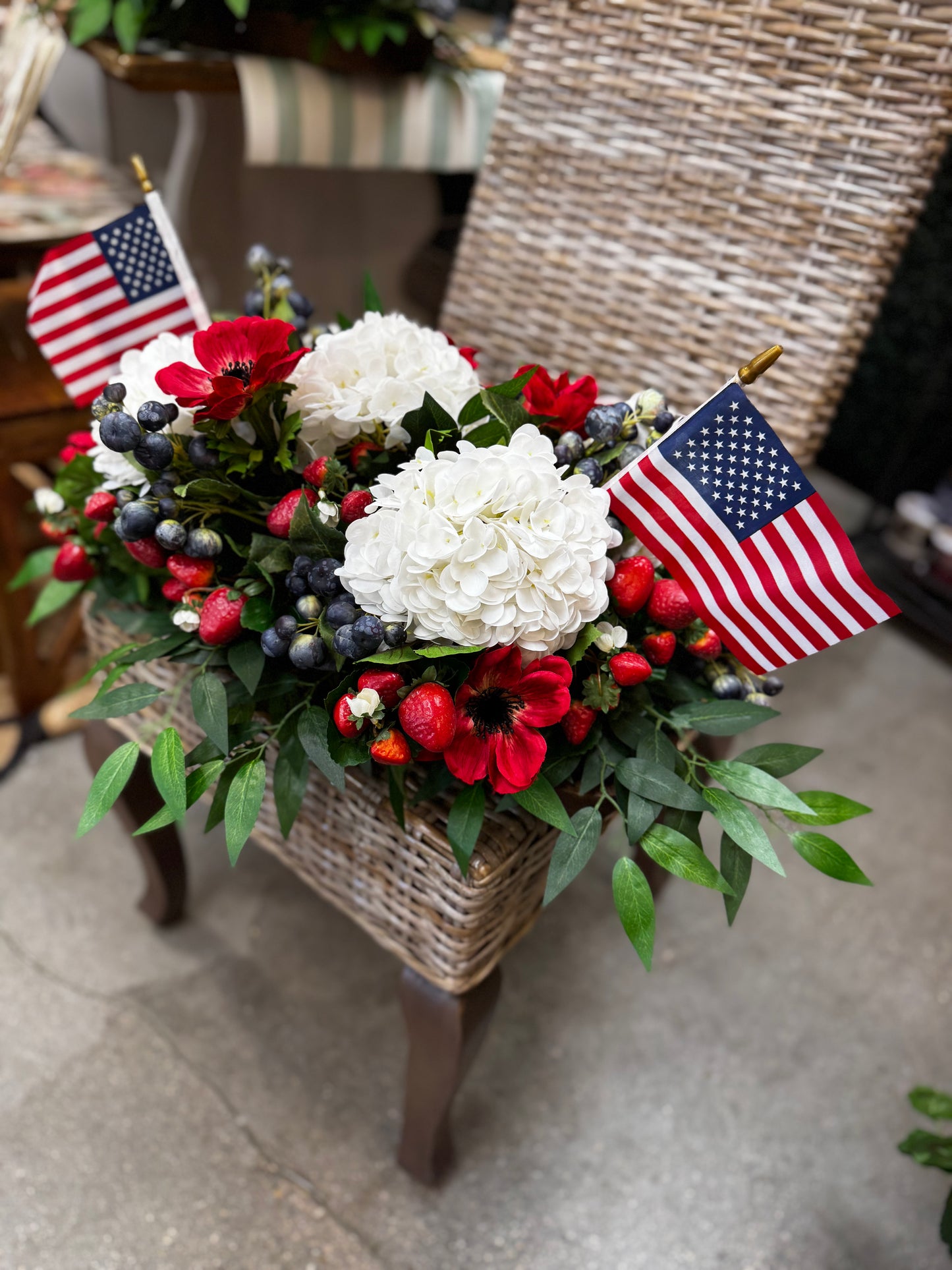 Red white and blue centerpiece