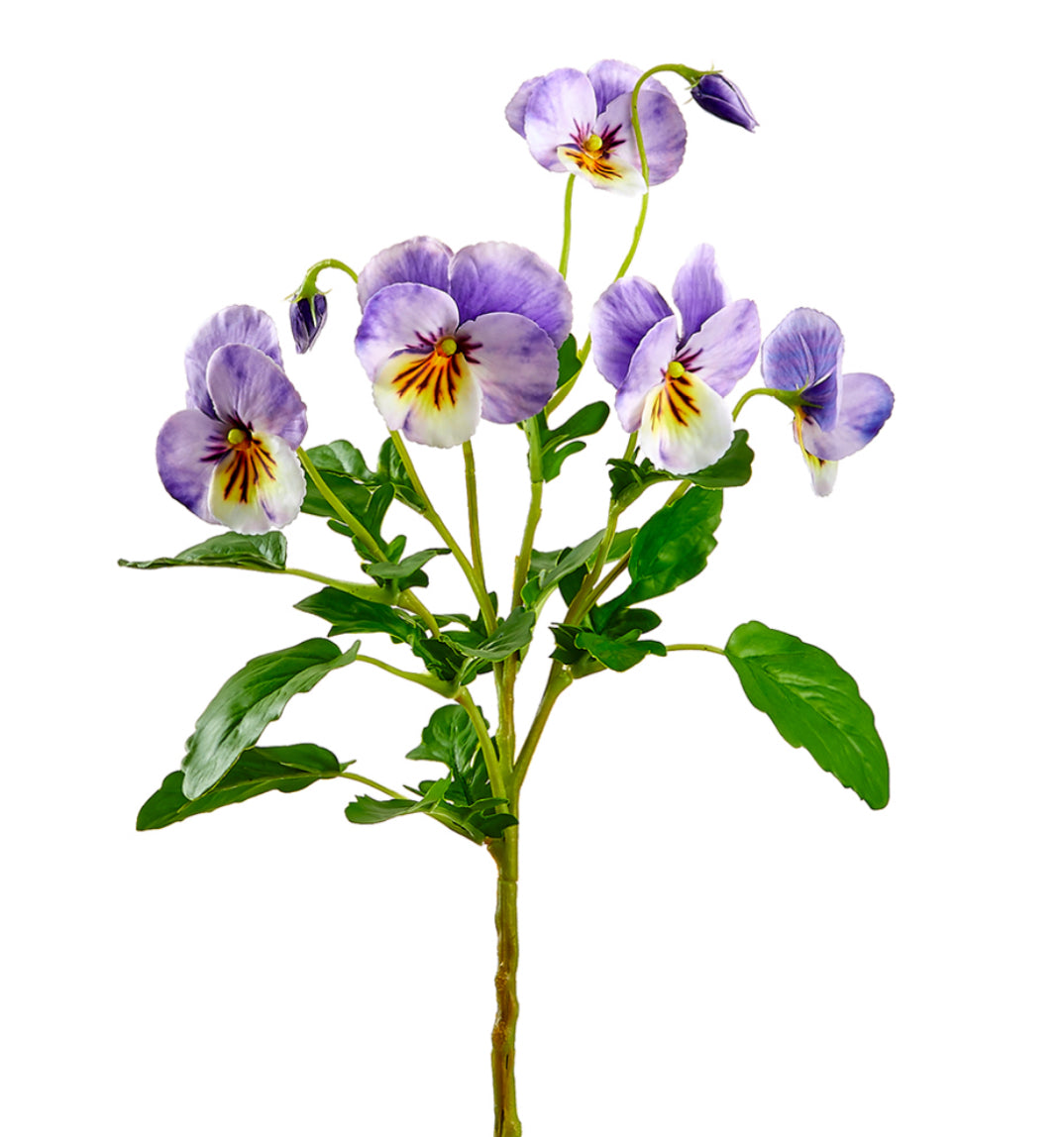 Load image into Gallery viewer, 15” Faux Violet Pansy Spray
