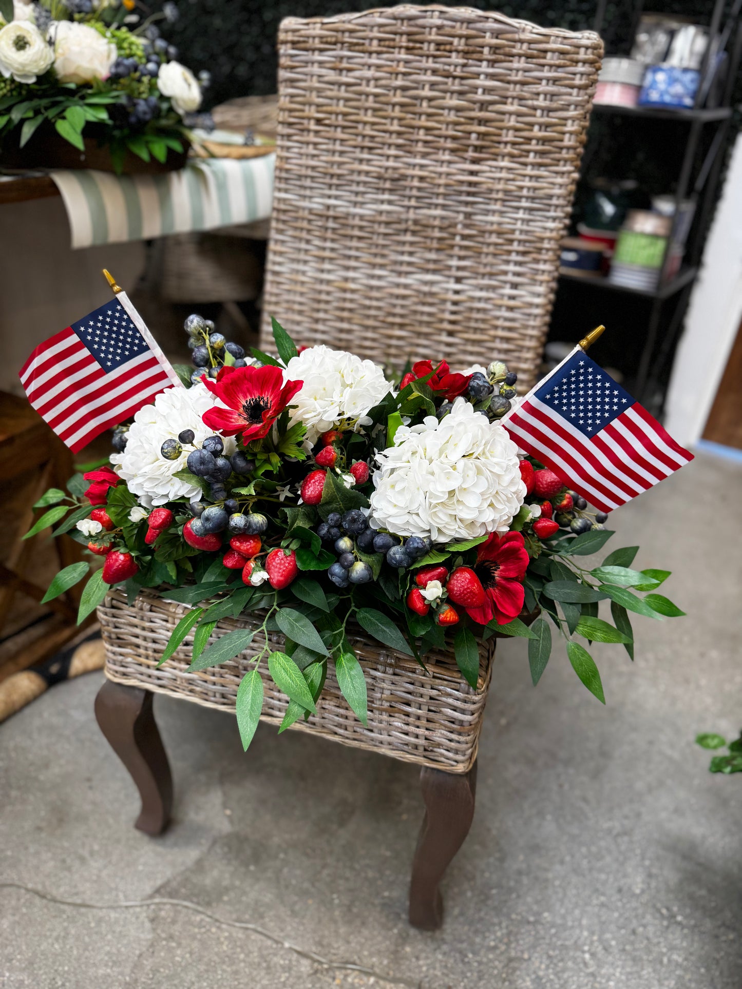Red white and blue centerpiece
