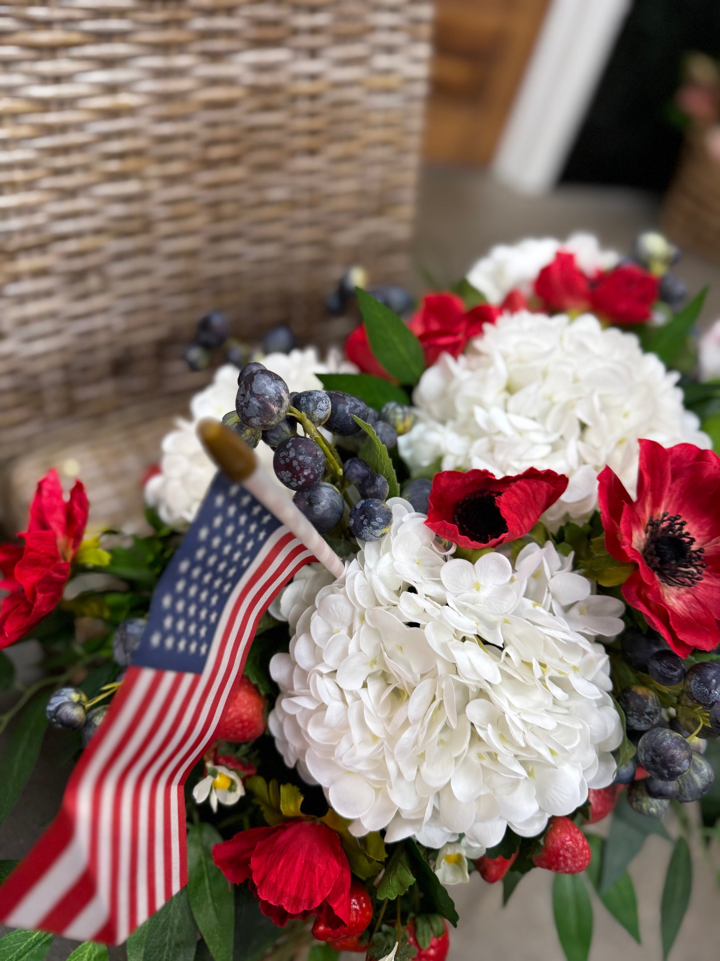 Red white and blue centerpiece