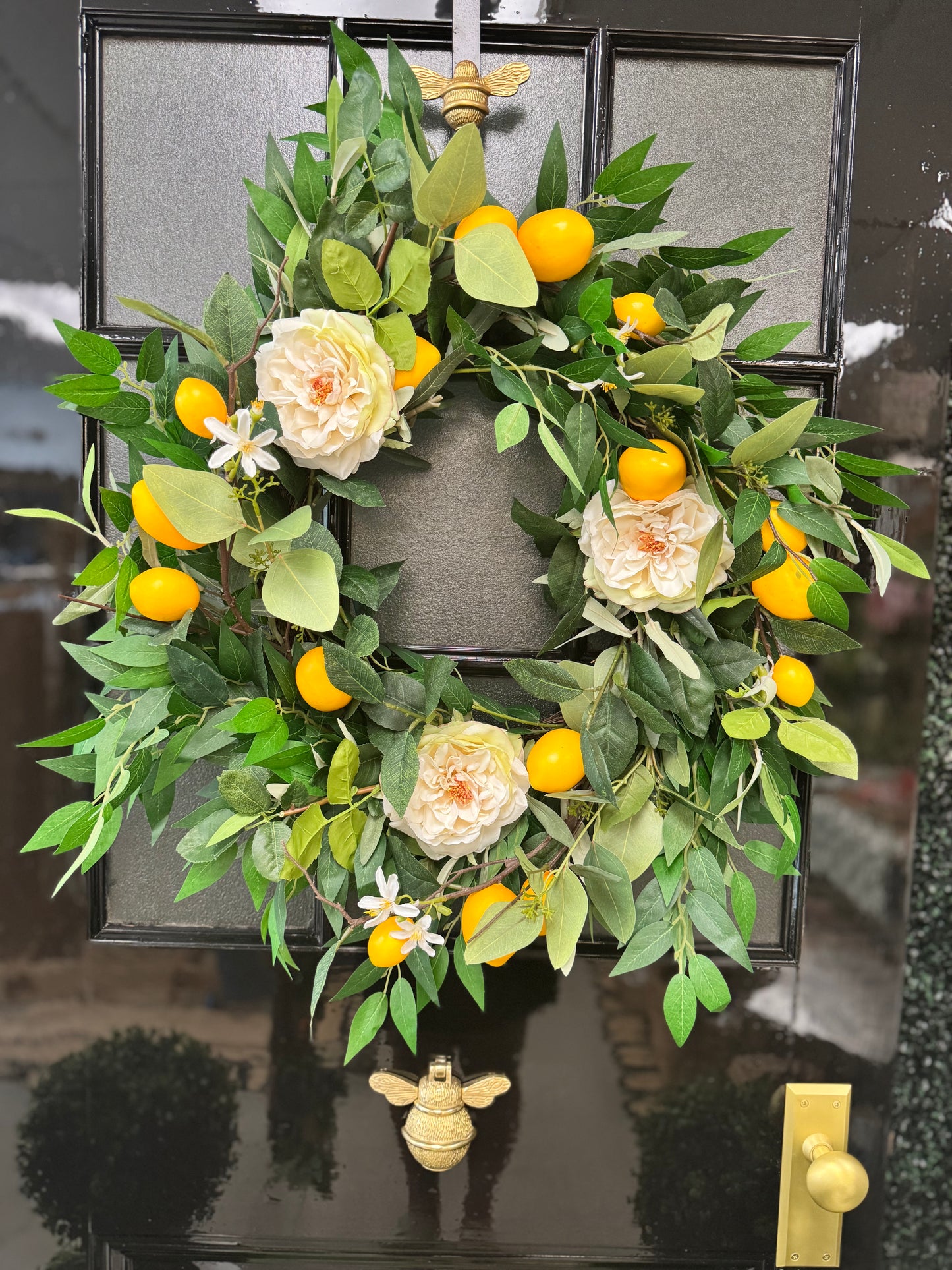 Lemon Peony Wreath