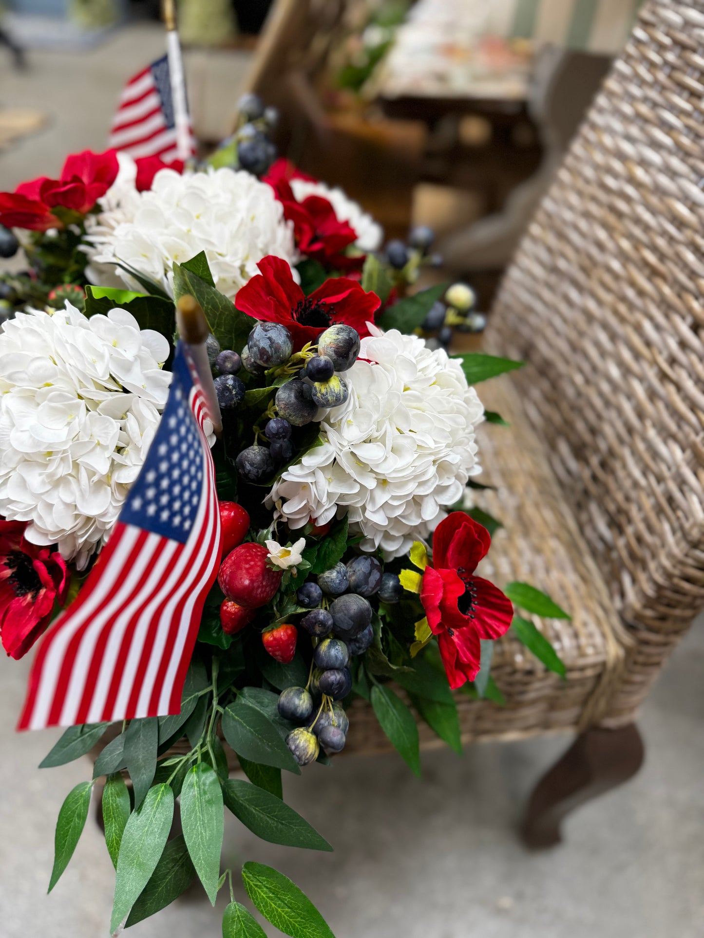 Red white and blue centerpiece
