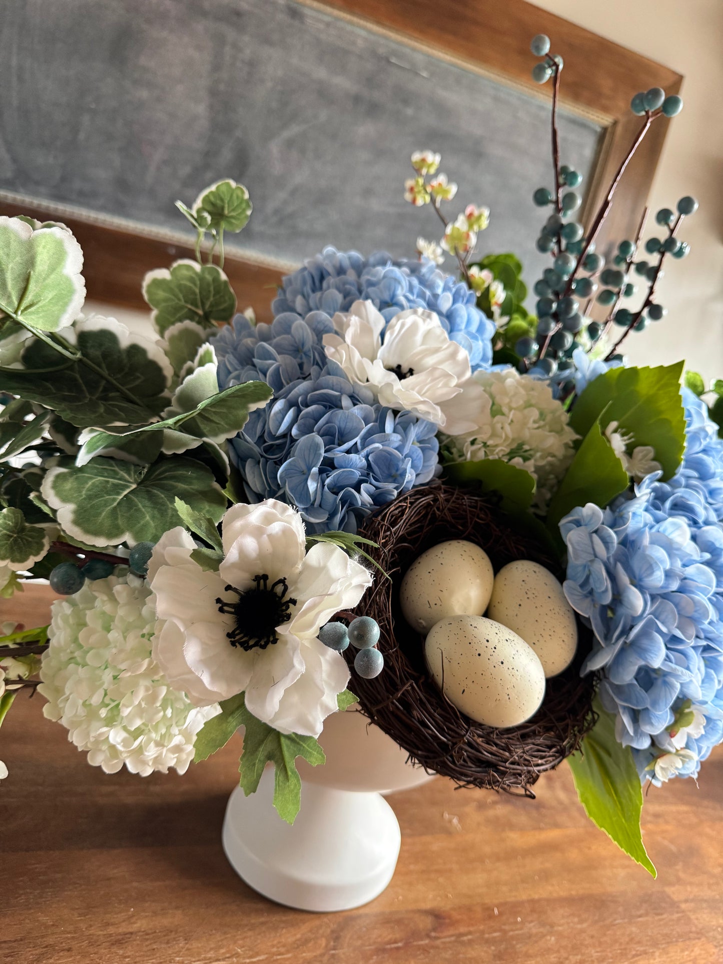 Nest & Hydrangea Centerpiece