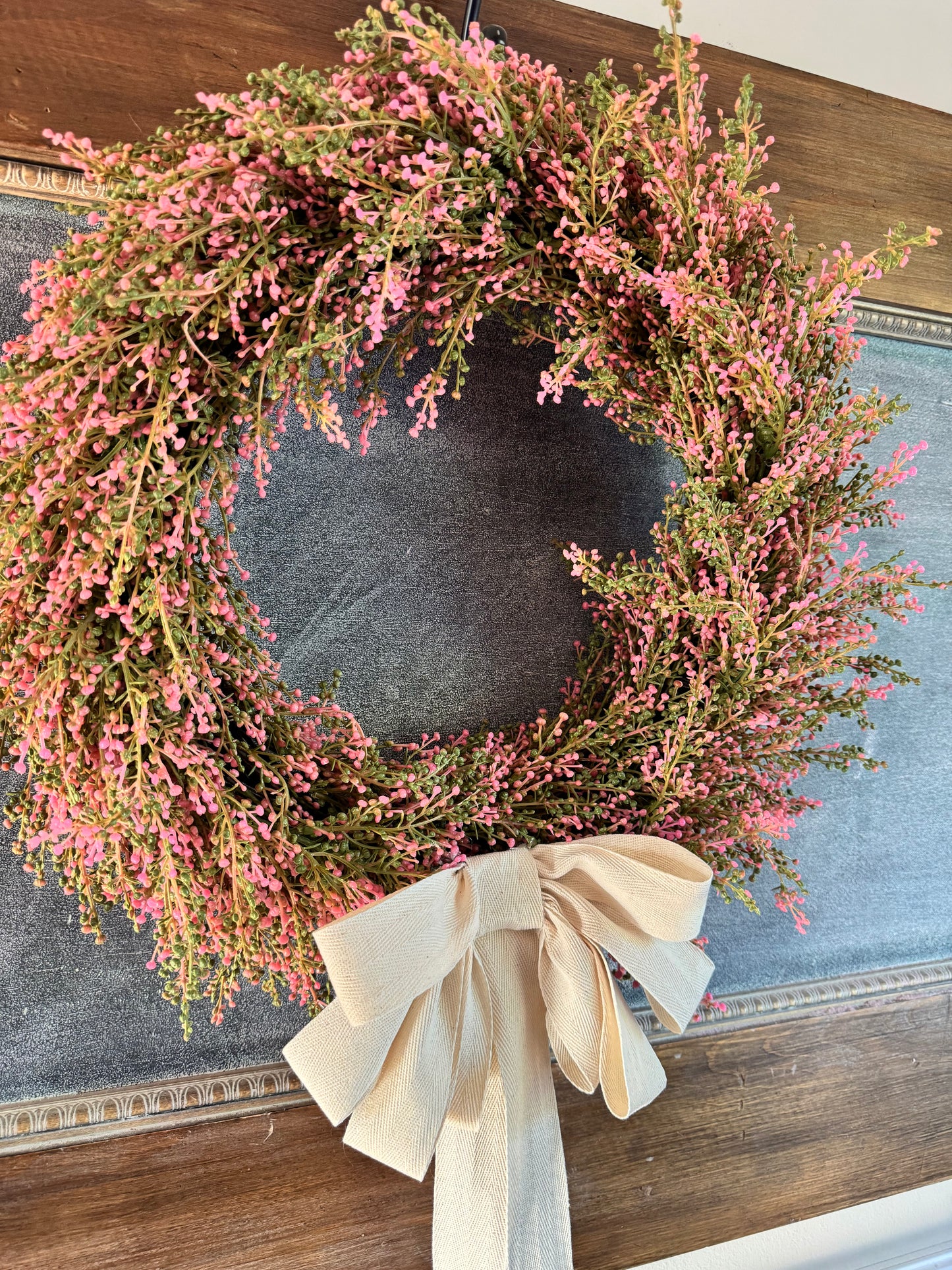 Pink Sedum Wreath