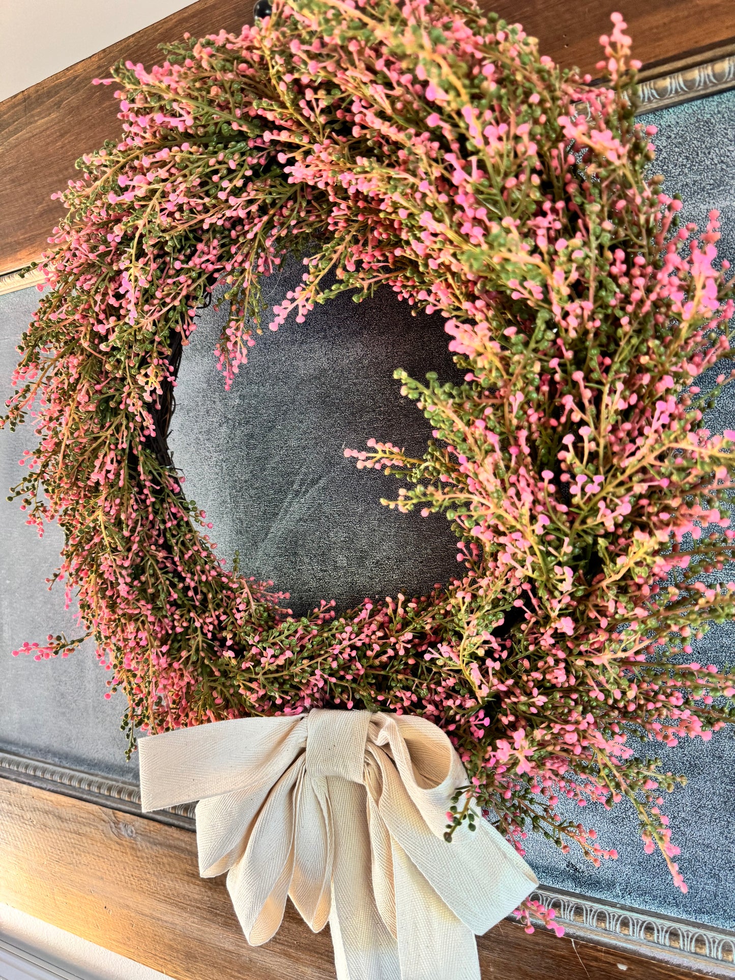 Pink Sedum Wreath