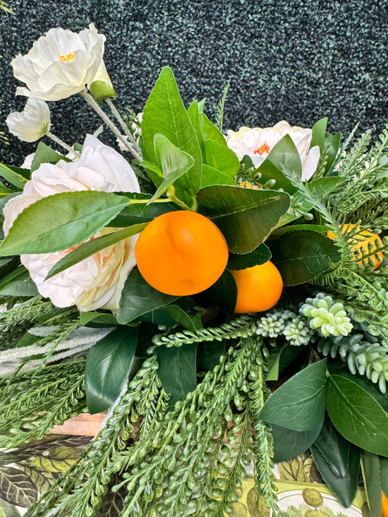 Tangerine, Poppy & English Rose Centerpiece
