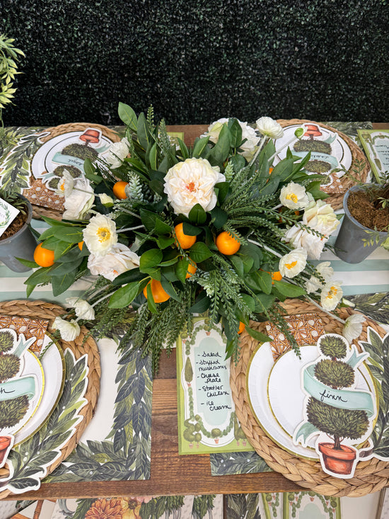 Tangerine, Poppy & English Rose Centerpiece
