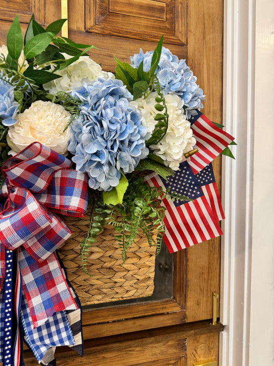 Patriotic Hydrangea Basket