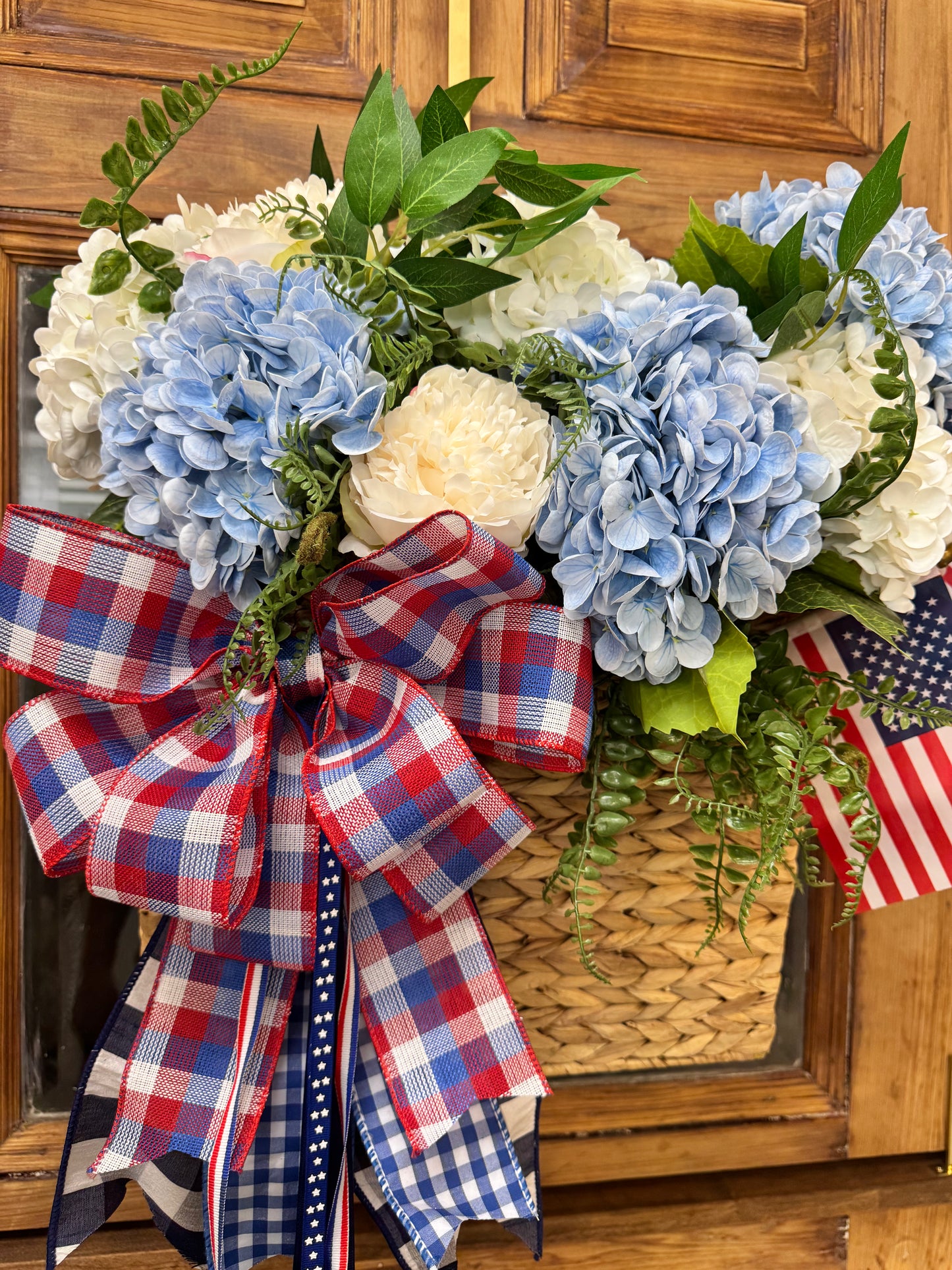 Patriotic Hydrangea Basket
