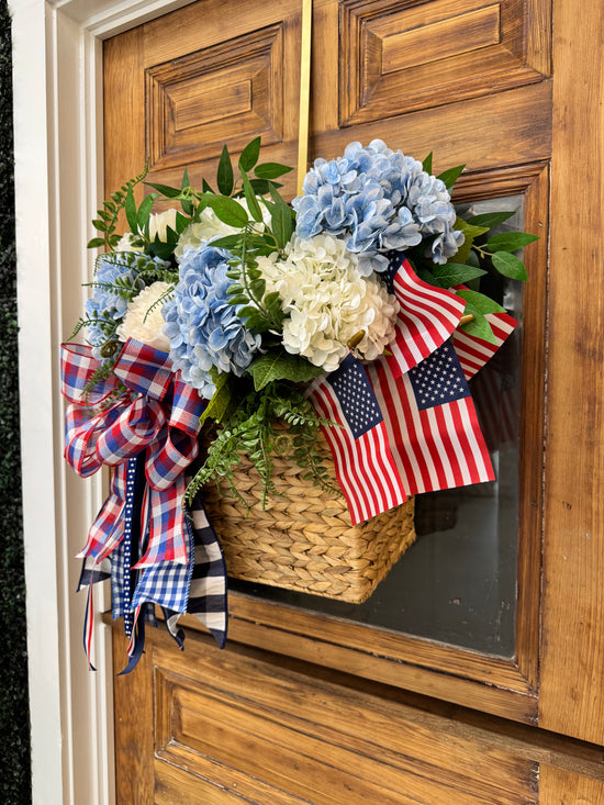 Patriotic Hydrangea Basket